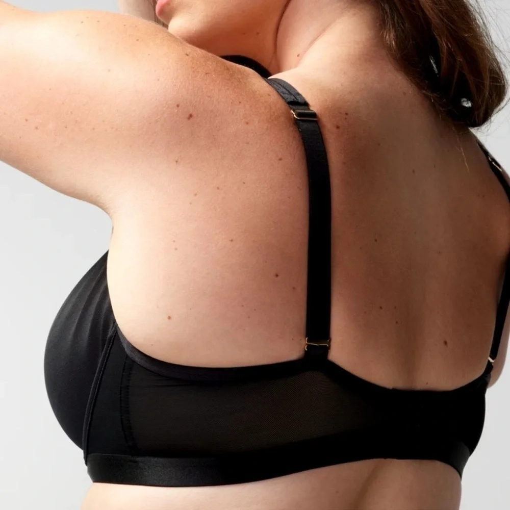 Soma Unbelievable Lift Scoop Balconette Bra Black Size 38DDD New